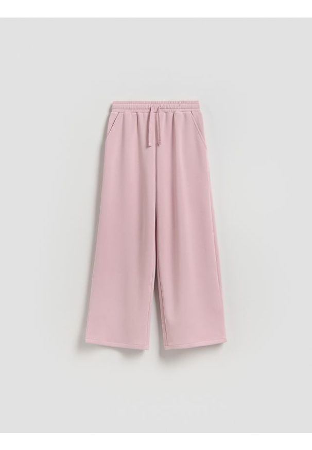 Reserved - Spodnie dresowe z modalem - brudny róż. Kolor: różowy. Materiał: dresówka