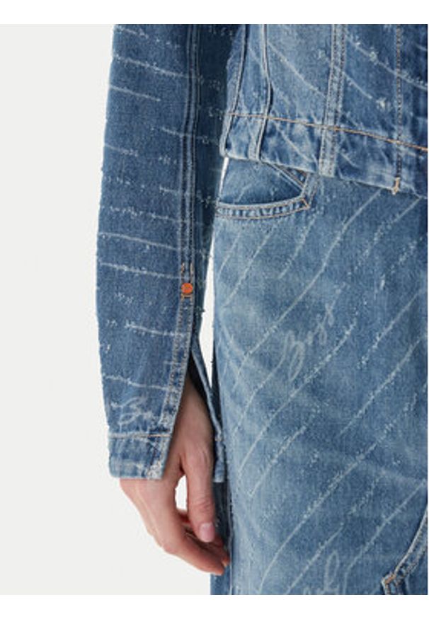BOSS Kurtka jeansowa 50542426 Niebieski Slim Fit. Kolor: niebieski. Materiał: bawełna