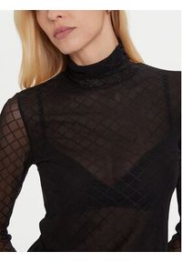 Morgan Bluzka 252-TMESH Czarny Slim Fit. Kolor: czarny. Materiał: syntetyk #2