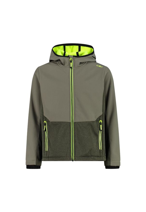 Kurtka dziecięca turystyczna CMP 34A3254. Kolor: zielony. Materiał: softshell. Styl: sportowy