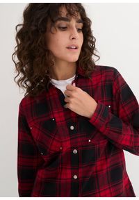 bonprix - Bluzka bawełniana w kratę. Kolor: czerwony. Materiał: bawełna #2