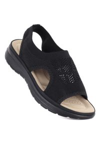 Sandały damskie komfortowe czarne Unisoft 5769. Kolor: czarny. Materiał: tkanina #1