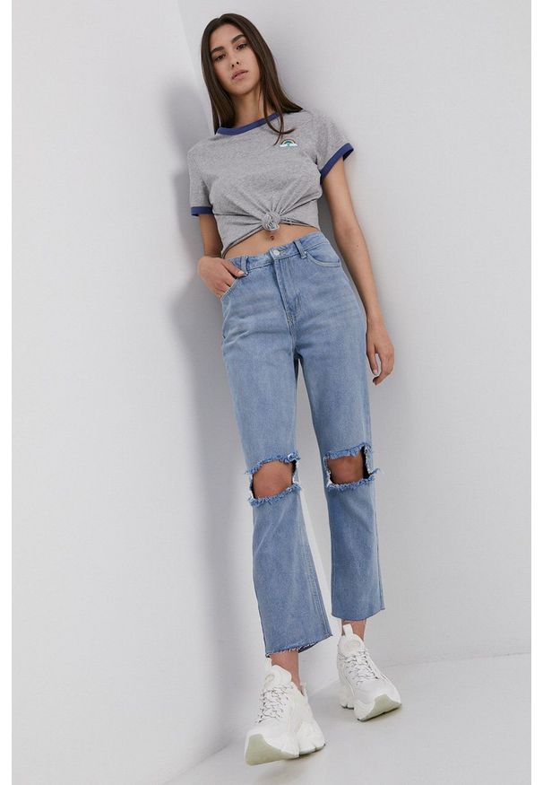 Brave Soul Jeansy Seba damskie high waist. Stan: podwyższony. Kolor: niebieski