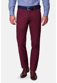 Lancerto - Spodnie Bordowe Chino Kevin. Kolor: czerwony. Materiał: bawełna, elastan #1