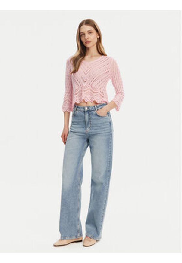 JDY Sweter New Sun 15212788 Różowy Regular Fit. Kolor: różowy. Materiał: syntetyk