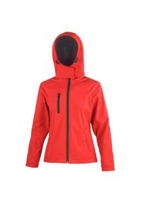 RESULT - Damska Kurtka Softshell Z Kapturem Core Damska Lite. Typ kołnierza: kaptur. Kolor: czerwony, wielokolorowy, czarny. Materiał: softshell