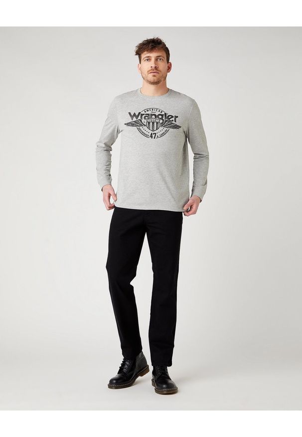 Wrangler - WRANGLER LS AMERICANA TEE MID GREY MEL W7J5D3X37 112141549