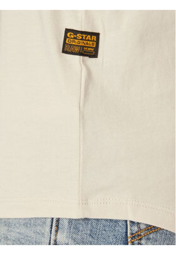 G-Star RAW - G-Star Raw T-Shirt Lash D16396-B353 Kremowy Regular Fit. Kolor: kremowy. Materiał: bawełna