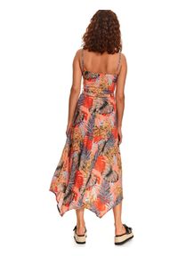 TOP SECRET - Asymetryczna sukienka w kolorowy wzór. Okazja: na imprezę, na plażę. Kolor: różowy. Materiał: tkanina. Długość rękawa: na ramiączkach. Wzór: kolorowy. Typ sukienki: asymetryczne #6