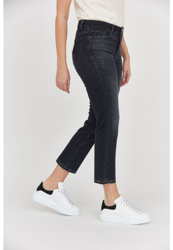 7 FOR ALL MANKIND Czarne jeansy damskie THE STRAIGHT CROP SLIM, Rozmiar 30. Kolor: czarny