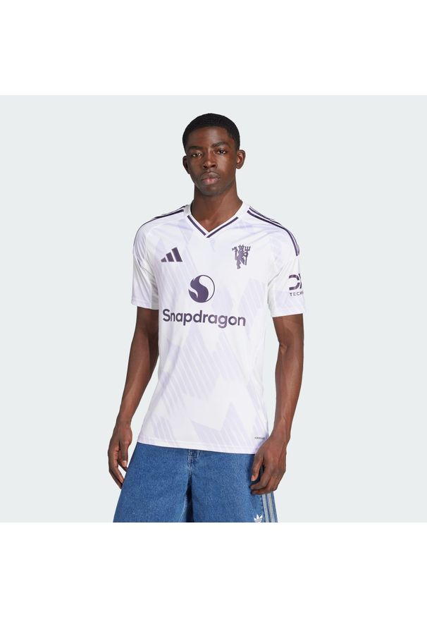 Adidas - Koszulka Manchester United 25/26 Away. Kolor: biały. Sport: piłka nożna