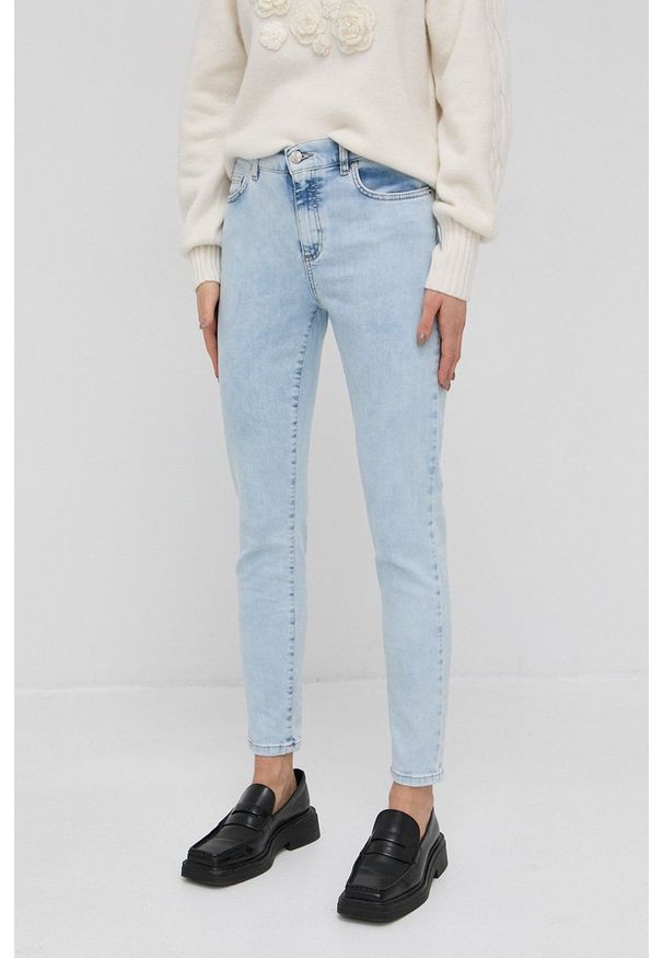Marella Jeansy damskie medium waist. Kolor: niebieski