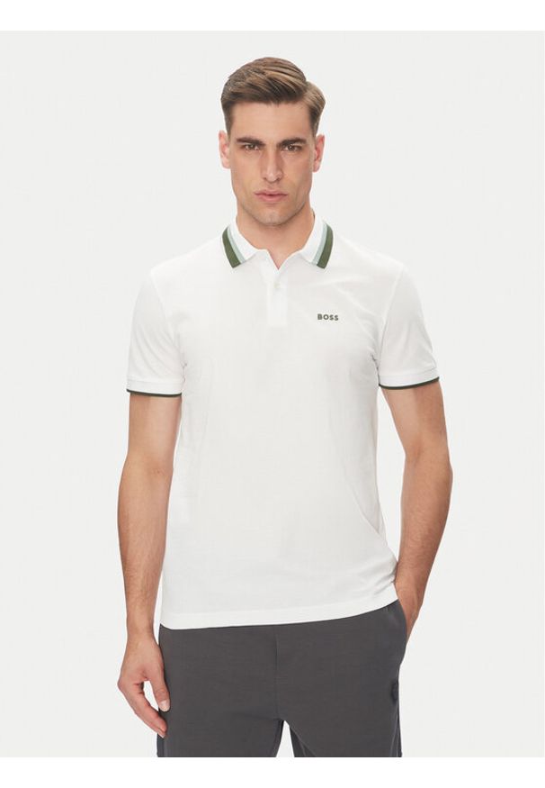 BOSS Polo Paddy Ap Heritage 50538101 Biały Regular Fit. Typ kołnierza: polo. Kolor: biały. Materiał: bawełna