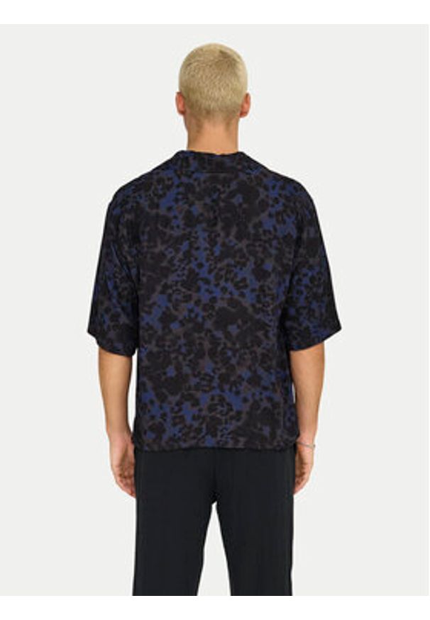 Only & Sons Koszula Harris 22032732 Granatowy Relaxed Fit. Kolor: niebieski. Materiał: wiskoza