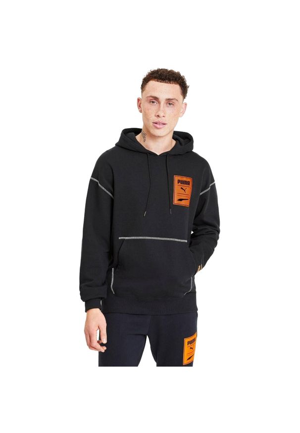 Bluza z kapturem męskie Puma Recheck Pack Graphic Hoodie. Typ kołnierza: kaptur. Kolor: czarny. Materiał: bawełna, materiał. Sport: fitness