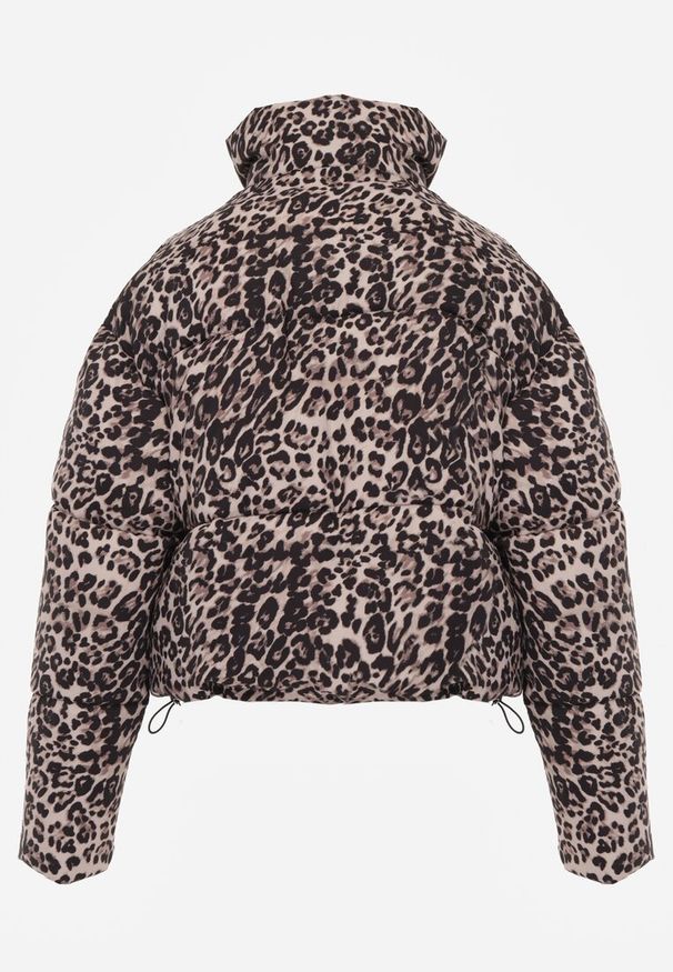 Renee - Brązowa Panterkowa Kurtka Pikowana o Krótkim Kroju ze Ściągaczami Ivilda. Okazja: na co dzień. Kolor: brązowy. Materiał: jeans. Długość: krótkie. Wzór: motyw zwierzęcy. Sezon: wiosna. Styl: casual, wizytowy