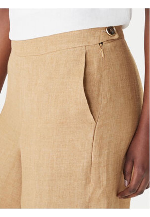 Marella Spodnie palazzo Ottelia 2613131062 Beżowy Wide Leg. Kolor: beżowy. Materiał: len