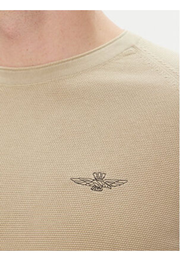 Aeronautica Militare Sweter 251MA1556L560 Beżowy Regular Fit. Kolor: beżowy. Materiał: bawełna