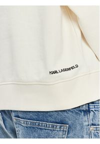 Karl Lagerfeld - KARL LAGERFELD Bluza 241W1800 Biały Relaxed Fit. Typ kołnierza: dekolt w karo. Kolor: biały. Materiał: bawełna #5