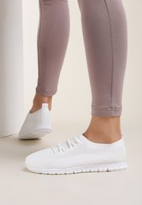 Renee - Białe Buty Sportowe Phalithoe. Zapięcie: bez zapięcia. Kolor: biały. Materiał: materiał. Szerokość cholewki: normalna. Wzór: aplikacja #5