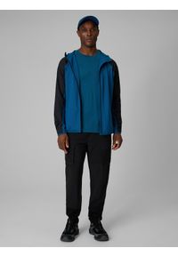 4f - 4F Bluza trekkingowa regular z kapturem męska - turkusowa M. Typ kołnierza: kaptur. Kolor: turkusowy. Długość: długie #2