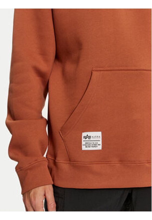 Alpha Industries Bluza 146336 Brązowy Regular Fit. Kolor: brązowy. Materiał: syntetyk
