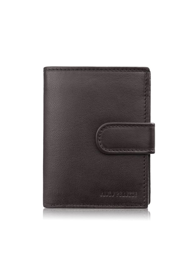 PAOLO PERUZZI - Portfel męski skórzany klasyczny pionowy brązowy z RFID Paolo Peruzzi AL-18-BR. Kolor: brązowy. Materiał: skóra