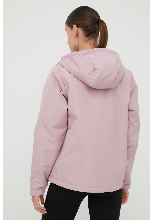 adidas Performance kurtka damska kolor fioletowy zimowa. Typ kołnierza: kaptur. Kolor: fioletowy. Materiał: materiał. Sezon: zima