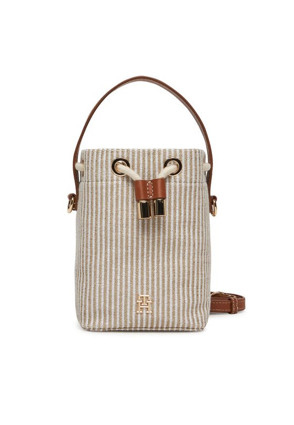 TOMMY HILFIGER - Tommy Hilfiger Torebka Th Premium Beach Le Bucket AW0AW17215 Beżowy. Kolor: beżowy