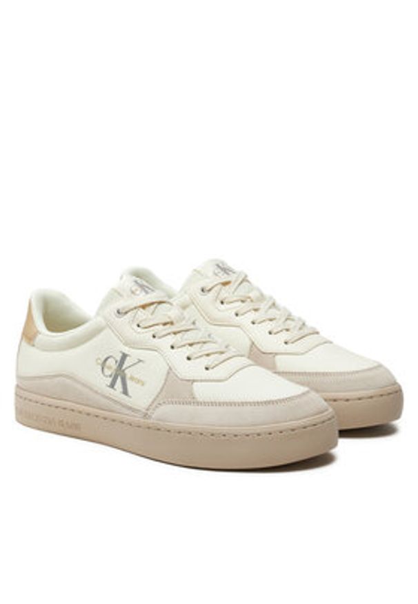 Calvin Klein Jeans Sneakersy Classic Cupsole Low Mix Mtl YM0YM01033 Écru. Materiał: materiał