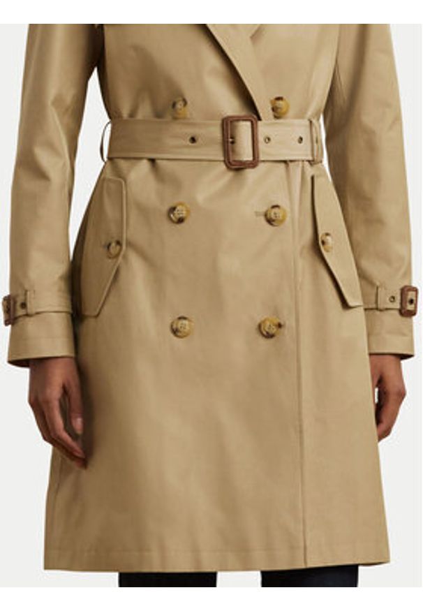Lauren Ralph Lauren - LAUREN RALPH LAUREN Płaszcz przejściowy 297967122002 Beżowy. Kolor: beżowy. Materiał: syntetyk, bawełna