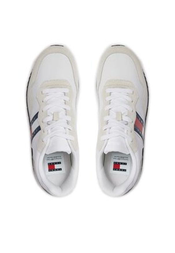 Tommy Jeans Sneakersy Tjm Modern Runner EM0EM01316 Biały. Kolor: biały. Materiał: zamsz, skóra