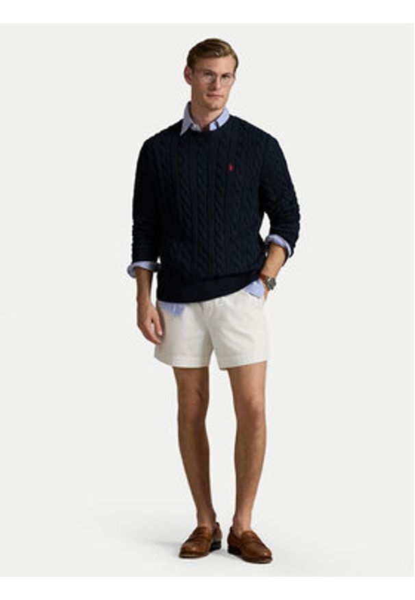 Polo Ralph Lauren Sweter 710775885001 Granatowy Regular Fit. Typ kołnierza: polo. Kolor: niebieski. Materiał: bawełna