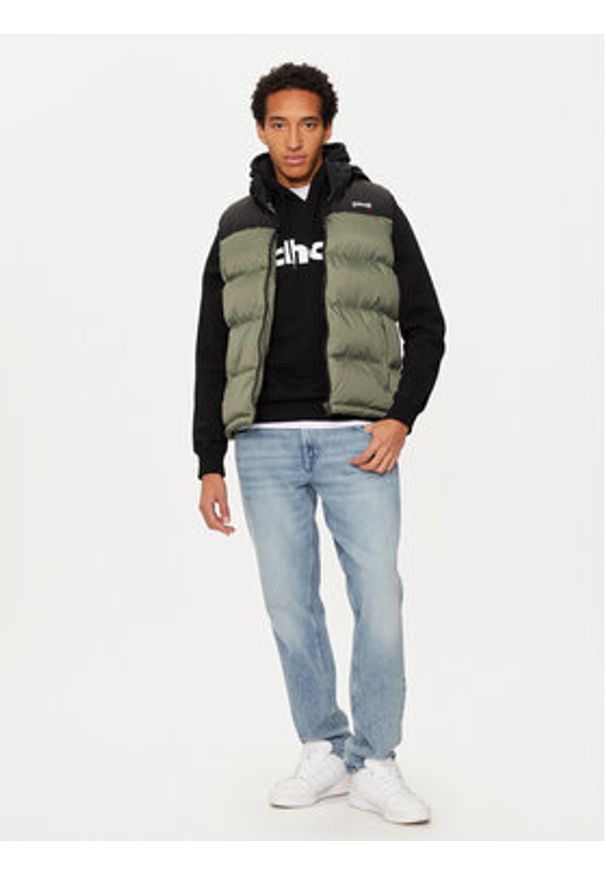 Schott NYC Bezrękawnik UTAHV Zielony Regular Fit. Kolor: zielony. Materiał: syntetyk. Długość rękawa: bez rękawów