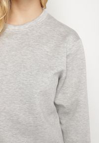 Born2be - Szary Komplet Dresowy z Bawełną Bluza i Spodnie Joggery Ette. Kolor: szary. Materiał: dresówka, bawełna