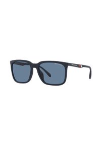 Armani Exchange okulary przeciwsłoneczne męskie kolor granatowy. Kształt: prostokątne. Kolor: niebieski. Materiał: materiał #4