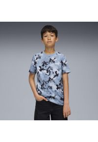 Puma - Młodzieżowa koszulka Essentials Camo z nadrukiem na całej powierzchni PUMA. Kolor: niebieski. Wzór: nadruk. Sport: joga i pilates