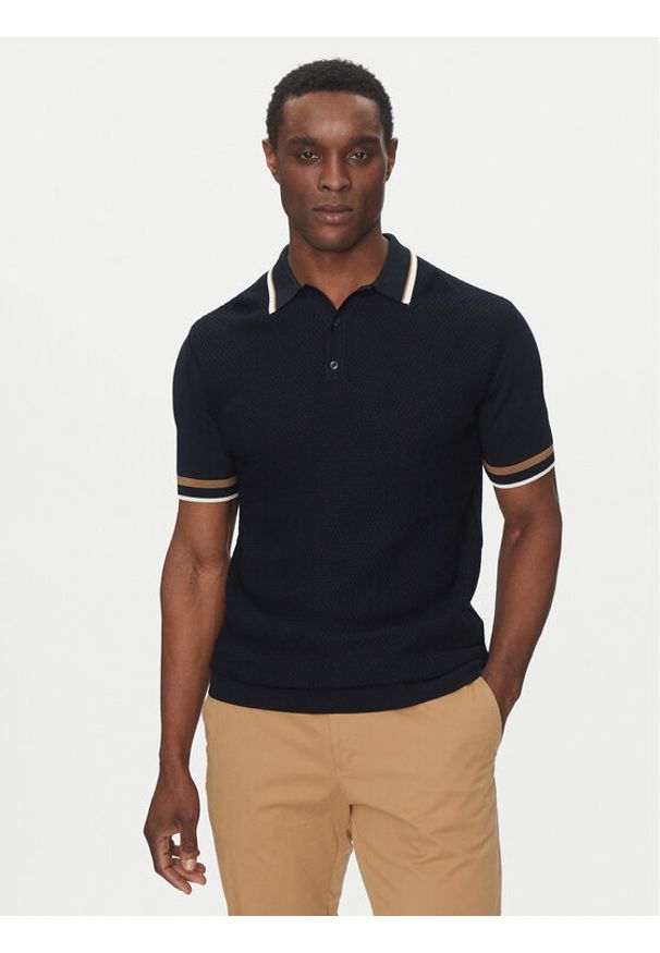 Karl Lagerfeld - KARL LAGERFELD Polo 655017 552307 Granatowy Slim Fit. Typ kołnierza: polo. Kolor: niebieski. Materiał: bawełna