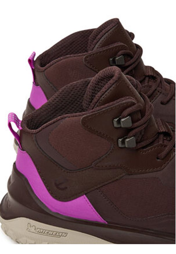 ecco - ECCO Sneakersy W Tex Mid Wp 82432361411 Brązowy. Kolor: brązowy. Materiał: materiał