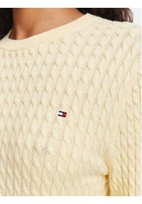 TOMMY HILFIGER - Tommy Hilfiger Sweter WW0WW44993 Żółty jasny Regular Fit. Kolor: żółty. Materiał: bawełna #3