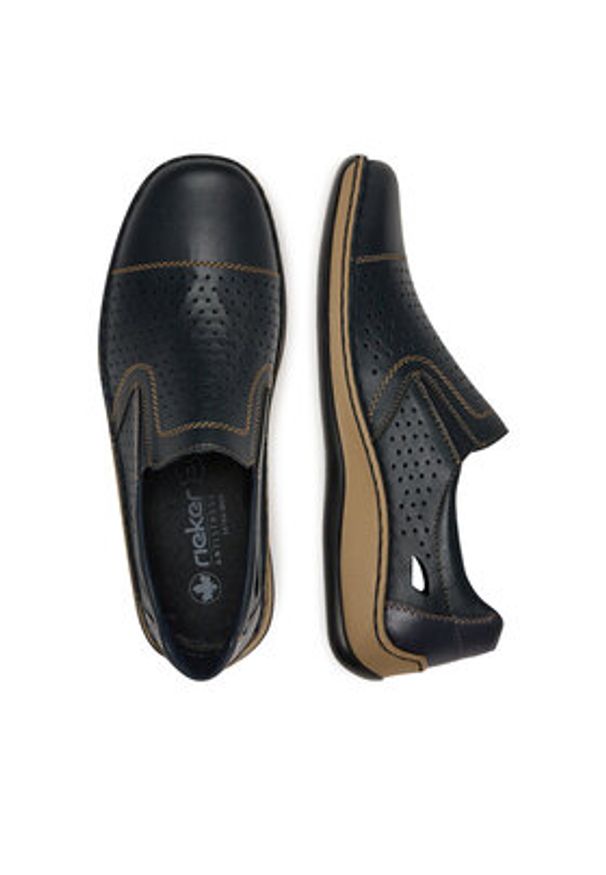 Rieker Półbuty 05286-15 Granatowy. Kolor: niebieski. Materiał: skóra