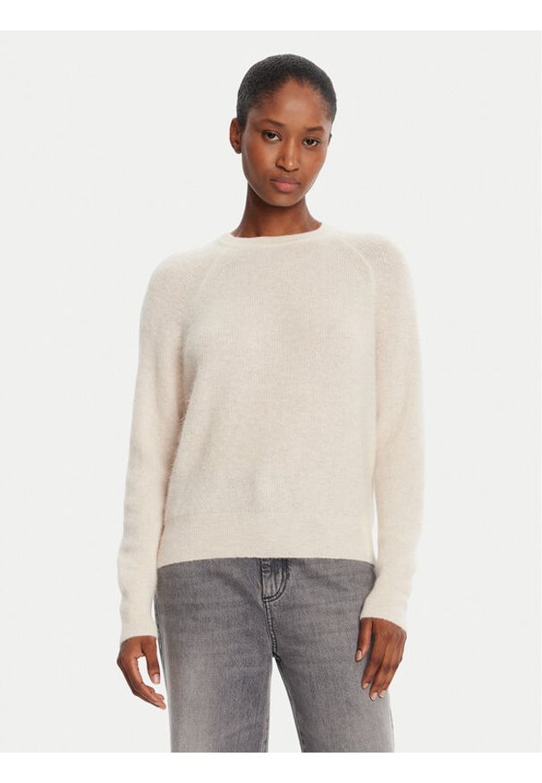 Marella Sweter Digione 2523366414 Écru Regular Fit. Materiał: wełna