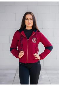 Bluza z zamkiem JD ATTACK Stefanie. Kolor: czerwony, wielokolorowy, brązowy