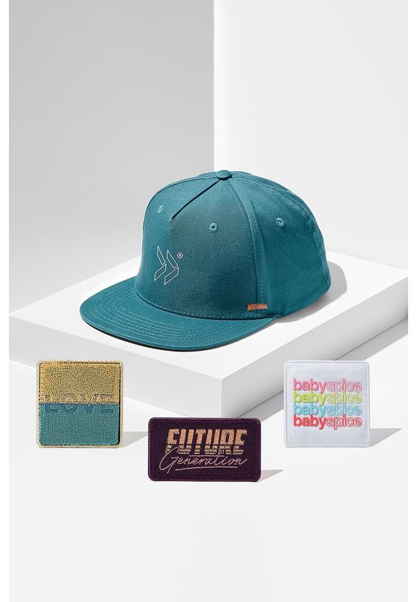 Next Generation Headwear - Next generation headwear - Czapka 1021.LBsb. Kolor: szary, wielokolorowy, niebieski. Materiał: tkanina, bawełna. Wzór: aplikacja