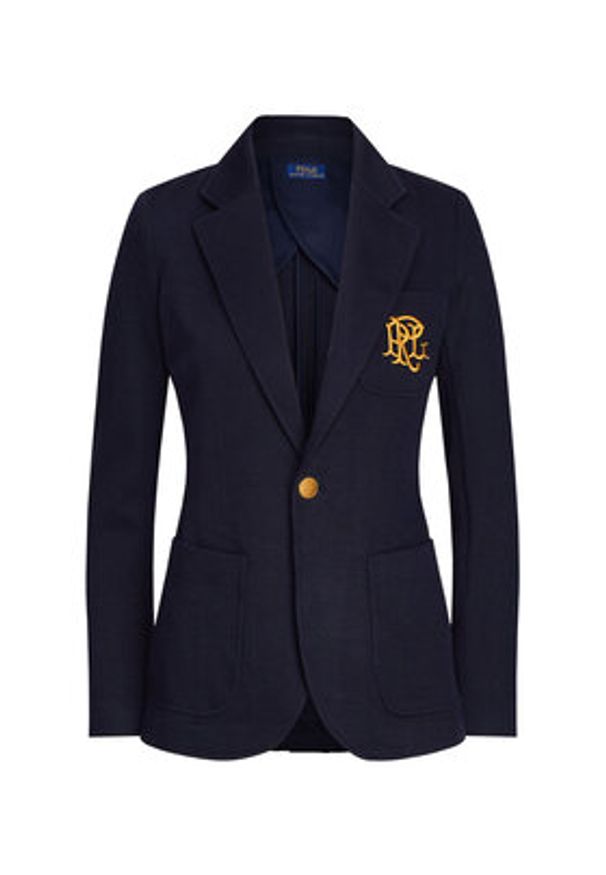 Polo Ralph Lauren Marynarka Blz 211795348002 Granatowy Slim Fit. Typ kołnierza: polo. Kolor: niebieski. Materiał: wiskoza, bawełna