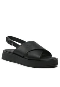 Calvin Klein Sandały Flatform Sandal Hf HW0HW01139 Czarny. Kolor: czarny. Materiał: skóra