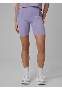 4f - 4F Legginsy krótkie treningowe szybkoschnące damskie - fioletowe S. Kolor: fioletowy. Długość: krótkie. Wzór: gładki. Sport: fitness #2