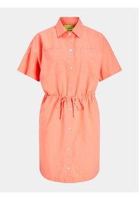 JJXX Sukienka koszulowa Sana 12249747 Pomarańczowy Relaxed Fit. Kolor: pomarańczowy. Materiał: bawełna. Typ sukienki: koszulowe #12