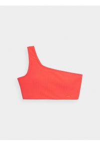 4f - Góra od bikini z materiałów z recyklingu damska. Kolor: czerwony. Materiał: materiał