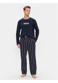 BOSS - Boss Piżama Easy 50488084 Granatowy Regular Fit. Kolor: niebieski. Materiał: bawełna